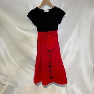 Beautiful Rare Editions Red and Black Special Occasion Dress Size 12 EUC